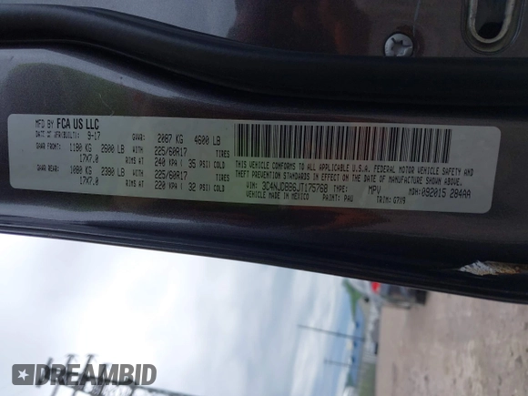 2018 Jeep Compass Altitude с VIN 3C4NJDBB6JT175768, выставлен на аукционе IAAI как лот 42207778 с пробегом 108 700 миль миль и . История ставок и продаж доступна на DreamBid. Изображение 9.