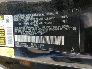 2015 Toyota Sienna L z VIN 5TDZK3DC7FS559722, wystawiony jako Copart lot #59285755 z przebiegiem 104 231 mil mil oraz Szkoda całkowita • Salvage title. Historia ofert i sprzedaży dostępna na DreamBid. Obrazek 13.