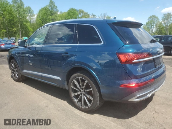 2020 Audi Q7 Premium with VIN WA1AJAF7XLD008996, listed as a Copart auction lot 55424545 with 30,734 mi miles and Salvage title. Bid and sale history available at DreamBid. Image 2.