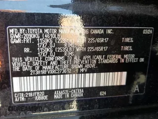 2024 Toyota RAV4 LE with VIN 2T3H1RFVXRC273612, listed as a Copart auction lot 50302325 with 28,749 mi miles and Salvage Title. Bid and sale history available at carsss.com. Image 14.