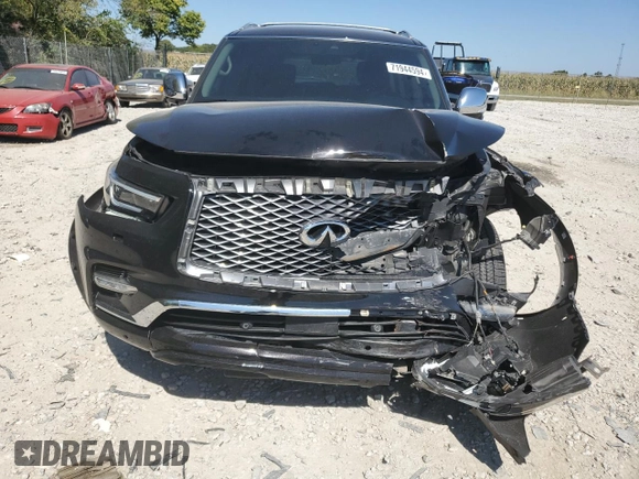 2018 Infiniti QX80 with VIN JN8AZ2NE9J9192420, listed as a Copart auction lot 71944594 with 74,376 mi miles and Salvage Title. Bid and sale history available at carsss.com. Image 5.