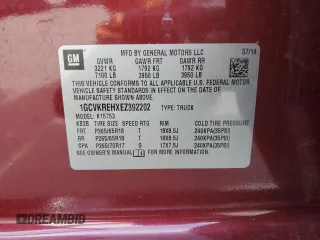 2014 Chevrolet Silverado 1500 LT with VIN 1GCVKREHXEZ392202, listed as a Copart auction lot 54003005 with 130,597 mi miles and Salvage Title. Bid and sale history available at DreamBid. Image 12.