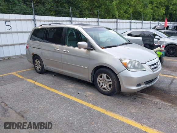 2005 Honda Odyssey EX-L with VIN 5FNRL38715B003399, listed as a IAAI auction lot 42589092 with 252,737 mi miles and . Bid and sale history available at DreamBid. Image 1.