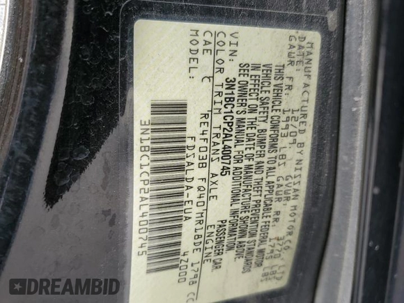 2010 Nissan Versa 1.8 SL with VIN 3N1BC1CP2AL400745, listed as a Copart auction lot 66147294 with 197,735 mi miles and Salvage Title. Bid and sale history available at carsss.com. Image 12.