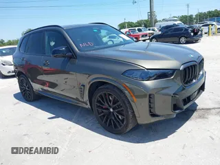 2024 BMW X5 M60i with VIN 5UX33EU04R9U60278, listed as a IAAI auction lot 42060054 with 18,215 mi miles. Bid and sale history available at carsss.com. Image 1.