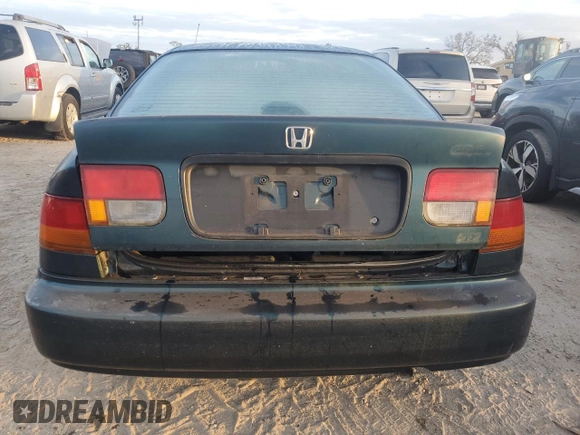 1997 Honda Civic DX with VIN 1HGEJ612XVL075429, listed as a Copart auction lot 76950574 with 0 mi miles and Salvage Title. Bid and sale history available at carsss.com. Image 6.