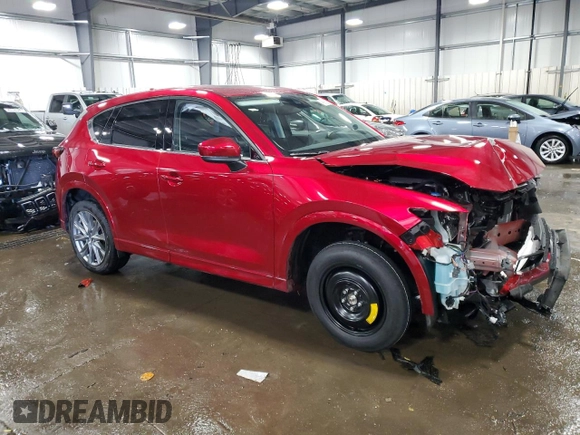 2025 Mazda CX-5 2.5 S Premium Plus Package with VIN JM3KFBEM5S0560900, listed as a Copart auction lot 45981575 with 1,499 mi miles and Salvage Title. Bid and sale history available at carsss.com. Image 4.