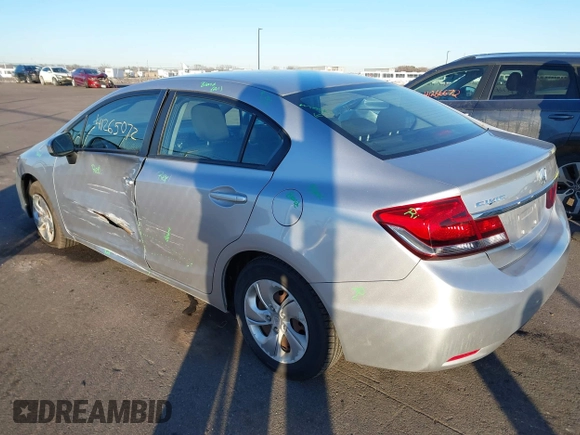 2014 Honda Civic Sedan LX with VIN 19XFB2F57EE083346, listed as a IAAI auction lot 41265072 with 164,121 mi miles. Bid and sale history available at carsss.com. Image 3.