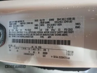 2022 Ford Escape SE with VIN 1FMCU9G68NUA60720, listed as a Copart auction lot 45965875 with 154,361 mi miles and Clean Title. Bid and sale history available at DreamBid. Image 13.