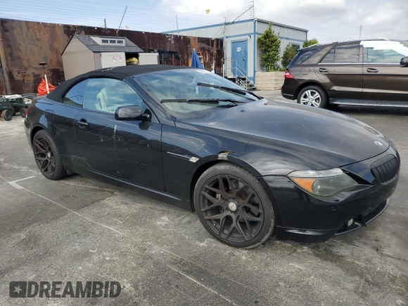 2005 BMW 6 Series 645Ci with VIN WBAEK73455B328546, listed as a Copart auction lot 54696625 with 121,804 mi miles and Salvage Title. Bid and sale history available at carsss.com. Image 4.