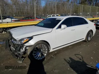 2017 Genesis G90 3.3T Premium with VIN KMHG34JA6HU032181, listed as a Copart auction lot 86780684 with 50,684 mi miles and Salvage Title. Bid and sale history available at carsss.com. Image 1.