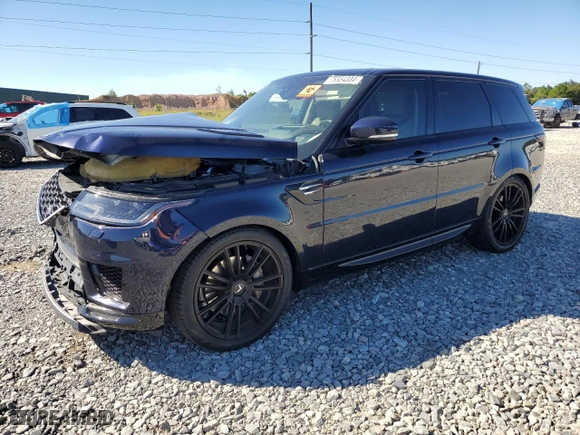 2020 Land Rover Range Rover Sport HSE with VIN SALWR2SU2LA746906, listed as a Copart auction lot 75554334 with 49,699 mi miles and Salvage Title. Bid and sale history available at carsss.com. Image 1.