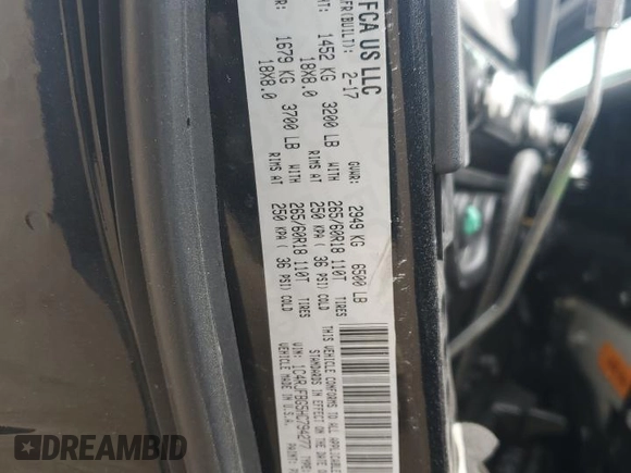 2017 Jeep Grand Cherokee Limited with VIN 1C4RJFBG5HC794277, listed as a Copart auction lot 61822845 with 115,725 mi miles and Salvage title. Bid and sale history available at DreamBid. Image 14.