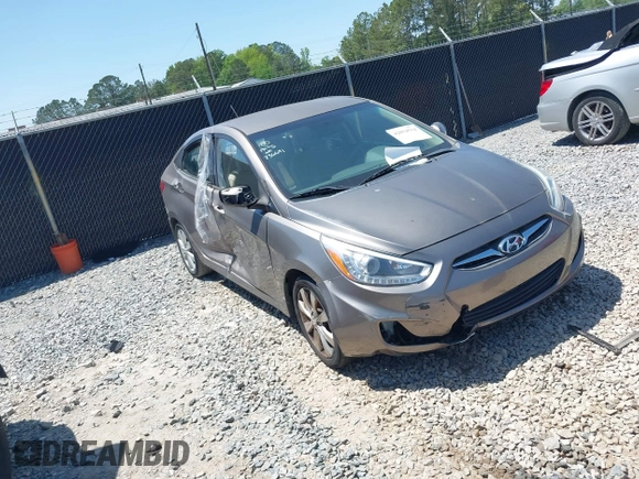 2014 Hyundai Accent GLS with VIN KMHCU4AE7EU736691, listed as a IAAI auction lot 42054514 with 80,715 mi miles and . Bid and sale history available at carsss.com. Image 1.
