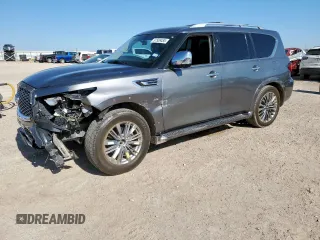 2018 Infiniti QX80 with VIN JN8AZ2NEXJ9195620, listed as a Copart auction lot 57509485 with 92,051 mi miles and Clean title. Bid and sale history available at DreamBid. Image 1.