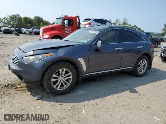 2010 Infiniti FX35 with VIN JN8AS1MW6AM853746, listed as a Copart auction lot 71623434 with 0 mi miles and Salvage Title. Bid and sale history available at carsss.com. Image 1.