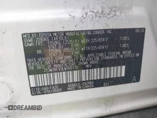 2020 Toyota RAV4 XLE with VIN 2T3W1RFV3LW100110, listed as a IAAI auction lot 42423963 with 29,066 mi miles and . Bid and sale history available at DreamBid. Image 9.