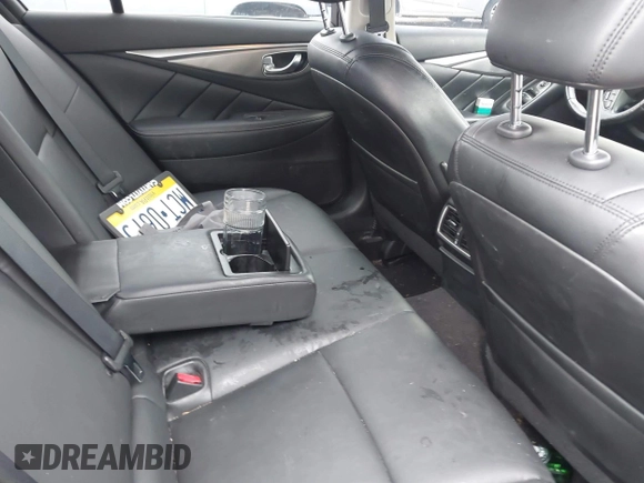2015 Infiniti Q50 with VIN JN1BV7AR5FM392624, listed as a IAAI auction lot 41667327 with 53,589 mi miles. Bid and sale history available at carsss.com. Image 8.