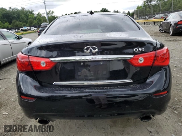 2017 Infiniti Q50 2.0t with VIN JN1CV7AP5HM642787, listed as a Copart auction lot 63081264 with 170,128 mi miles and Salvage Title. Bid and sale history available at carsss.com. Image 6.