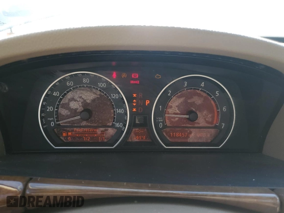 2004 BMW 7 Series 745Li with VIN WBAGN63414DS47413, listed as a Copart auction lot 62835195 with 118,457 mi miles and Clean title. Bid and sale history available at DreamBid. Image 9.