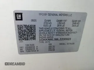 2020 GMC Acadia SLT z VIN 1GKKNMLS8LZ230923, wystawiony jako Copart lot #56700125 z przebiegiem 65 851 mil mil oraz Szkoda całkowita • Salvage title. Historia ofert i sprzedaży dostępna na DreamBid. Obrazek 13.