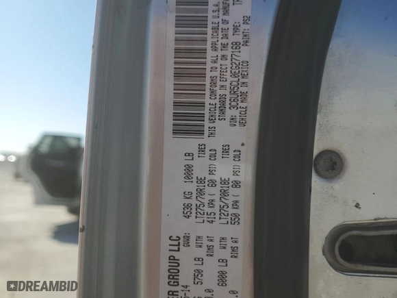 2014 Ram 2500 Tradesman with VIN 3C6UR5CL0EG277168, listed as a Copart auction lot 87444884 with 325,366 mi miles and Salvage Title. Bid and sale history available at carsss.com. Image 13.