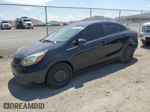 2013 Kia Rio LX with VIN KNADM4A37D6164867, listed as a Copart auction lot 64719374 with 112,840 mi miles and Salvage Title. Bid and sale history available at carsss.com. Image 1.