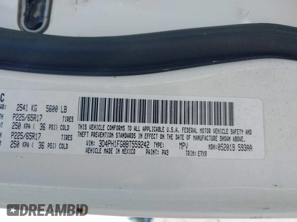 2011 Dodge Journey Mainstreet with VIN 3D4PH1FG8BT559242, listed as a IAAI auction lot 42468366 with 161,994 mi miles and . Bid and sale history available at DreamBid. Image 9.