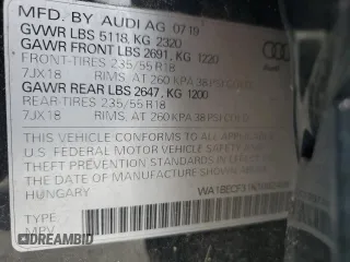 2019 Audi Q3 Premium Plus with VIN WA1BECF31K1082406, listed as a Copart auction lot 58633173 with 7,619 mi miles. Bid and sale history available at carsss.com. Image 15.