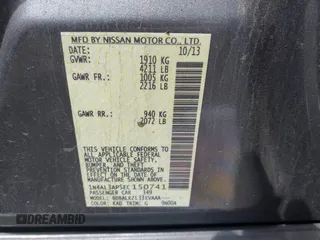 2014 Nissan Altima 2.5 S with VIN 1N4AL3AP5EC150741, listed as a IAAI auction lot 42112008 with 1 mi miles. Bid and sale history available at carsss.com. Image 9.