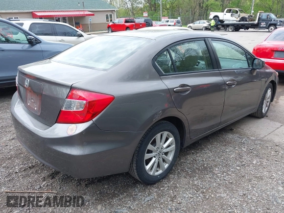 2012 Honda Civic EX with VIN 19XFB2F86CE393138, listed as a IAAI auction lot 42167608 with 176,554 mi miles and . Bid and sale history available at DreamBid. Image 4.