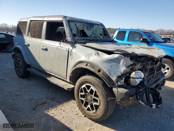 2022 Ford Bronco with VIN 1FMDE5BH7NLB46027, listed as a Copart auction lot 87433994 with 37,289 mi miles and Salvage Title. Bid and sale history available at carsss.com. Image 4.