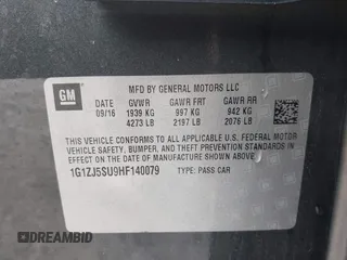 2017 Chevrolet Malibu Hybrid with VIN 1G1ZJ5SU9HF140079, listed as a IAAI auction lot 42118000 with 117,758 mi miles and . Bid and sale history available at DreamBid. Image 9.