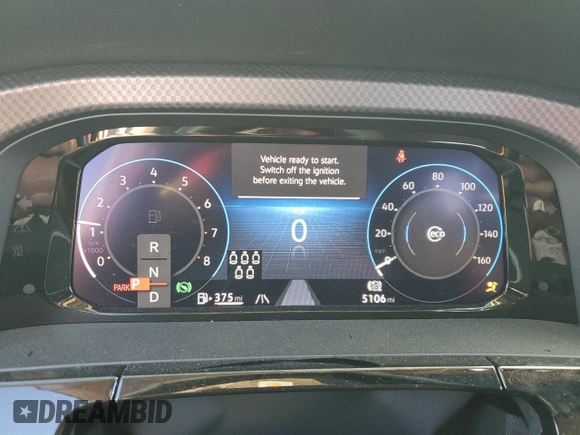 2024 Volkswagen Atlas Peak Edition SE with VIN 1V2CR2CA5RC586126, listed as a Copart auction lot 80706084 with 5,106 mi miles and Salvage title. Bid and sale history available at DreamBid. Image 9.