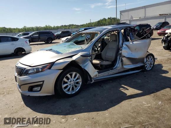 2015 Kia Optima EX with VIN 5XXGN4A71FG446118, listed as a Copart auction lot 61590675 with 120,577 mi miles and Salvage title. Bid and sale history available at DreamBid. Image 1.