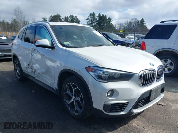 2019 BMW X1 xDrive28i with VIN WBXHT3C56K5L35842, listed as a IAAI auction lot 41981409 with 54,325 mi miles. Bid and sale history available at carsss.com. Image 1.