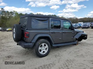 2019 Jeep Wrangler Unlimited Sport S with VIN 1C4HJXDG7KW670905, listed as a Copart auction lot 53114955 with 77,729 mi miles and Salvage title. Bid and sale history available at DreamBid. Image 3.