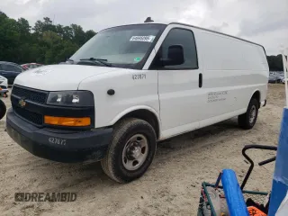 2019 Chevrolet Express Cargo z VIN 1GCWGBFP4K1143245, wystawiony jako Copart lot #64695095 z przebiegiem 185 109 mil mil oraz Szkoda całkowita • Salvage title. Historia ofert i sprzedaży dostępna na DreamBid. Obrazek 1.