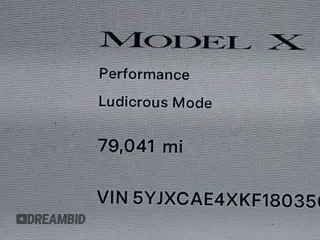 2019 Tesla Model X P90D with VIN 5YJXCAE4XKF180356, listed as a IAAI auction lot 42087926 with 79,041 mi miles. Bid and sale history available at carsss.com. Image 14.