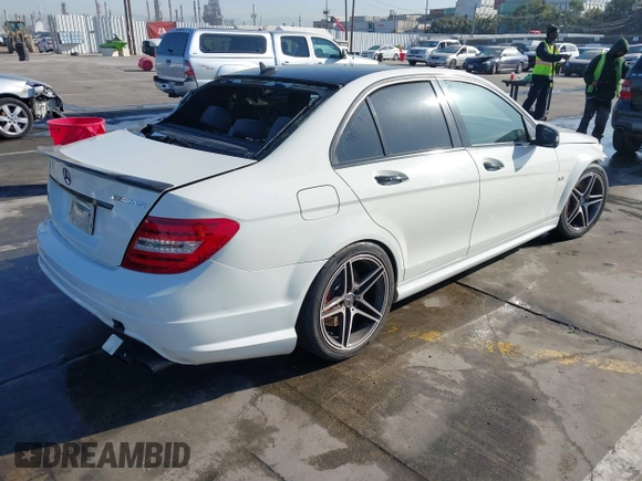 2012 Mercedes-Benz C 63 AMG with VIN WDDGF7HB2CA661318, listed as a IAAI auction lot 41841635 with 125,085 mi miles and . Bid and sale history available at carsss.com. Image 4.