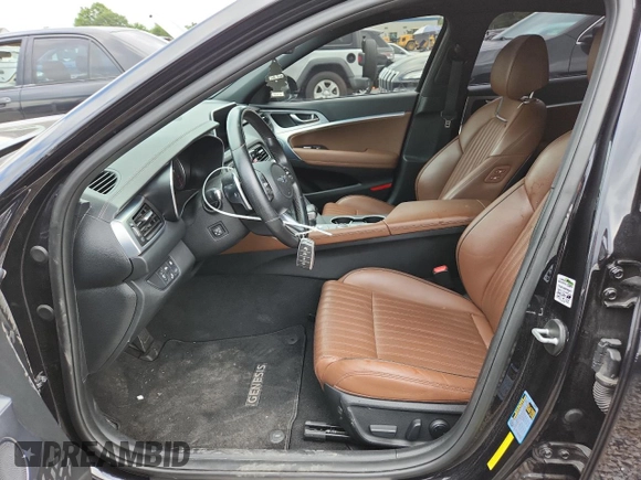 2021 Genesis G70 2.0T with VIN KMTG34LA7MU072394, listed as a Copart auction lot 62908715 with 44,104 mi miles and Salvage title. Bid and sale history available at DreamBid. Image 7.