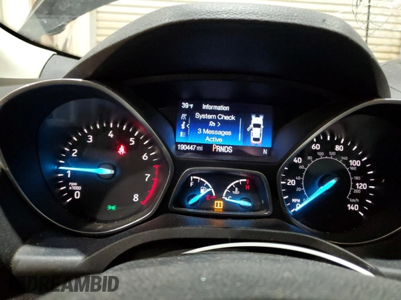 2017 Ford Escape S with VIN 1FMCU0F70HUB18958, listed as a Copart auction lot 46043985 with 190,447 mi miles and Salvage Title. Bid and sale history available at carsss.com. Image 9.