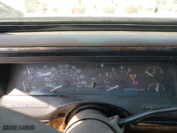 1996 Buick Park Avenue with VIN 1G4CW52K6TH613720, listed as a Copart auction lot 76688364 with 105,281 mi miles and Salvage Title. Bid and sale history available at carsss.com. Image 9.