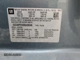 2014 Chevrolet Silverado 1500 Work Truck with VIN 3GCUKPEH2EG208046, listed as a Copart auction lot 75716924 with 163,598 mi miles and Salvage Title. Bid and sale history available at DreamBid. Image 12.