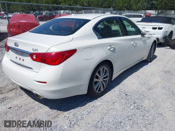 2015 Infiniti Q50 Sport with VIN JN1BV7AP4FM339122, listed as a IAAI auction lot 42566531 with 117,613 mi miles and . Bid and sale history available at DreamBid. Image 4.