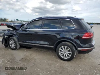 2017 Volkswagen Touareg Sport with VIN WVGEF7BP2HD000699, listed as a Copart auction lot 47234685 with Not Provided miles and Salvage Title. Bid and sale history available at DreamBid. Image 2.