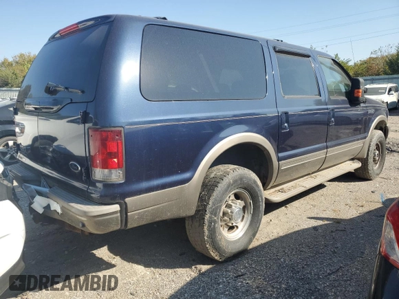 2003 Ford Excursion Eddie Bauer z VIN 1FMNU45S13EB44882, wystawiony jako Copart lot #72880424 z przebiegiem 215 341 mil mil oraz Czysty tytuł • Clean title. Historia ofert i sprzedaży dostępna na DreamBid. Obrazek 3.