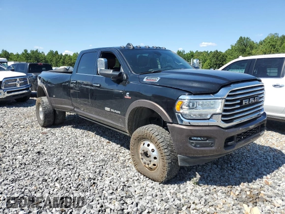 2021 Ram 3500 Longhorn with VIN 3C63RRKL0MG703041, listed as a Copart auction lot 61669834 with 47,807 mi miles and Salvage Title. Bid and sale history available at carsss.com. Image 4.