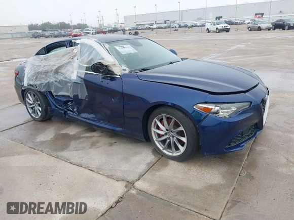 2017 Alfa Romeo Giulia with VIN ZARFAEBN6H7542743, listed as a IAAI auction lot 35600001 with 73,631 mi miles. Bid and sale history available at carsss.com. Image 1.