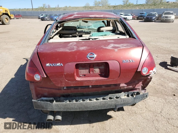 2005 Nissan Maxima 3.5 SL with VIN 1N4BA41E95C869523, listed as a Copart auction lot 51866594 with 0 mi miles and Salvage Title. Bid and sale history available at carsss.com. Image 6.